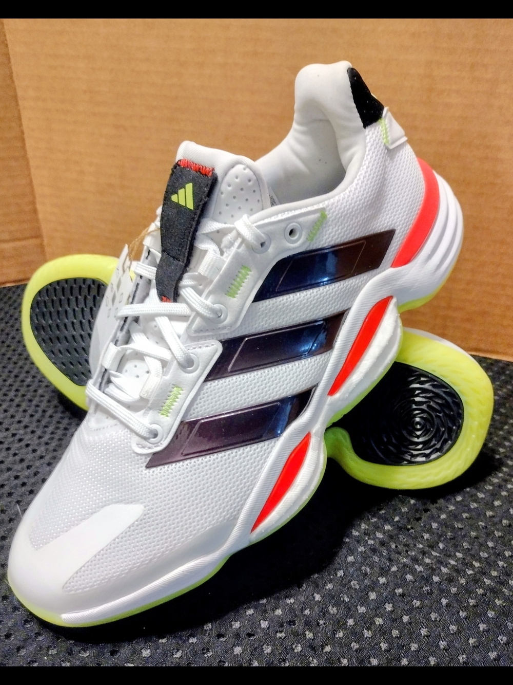 Adidas Men's Size 9 Stabil 16 White Aurora Plum JP7273